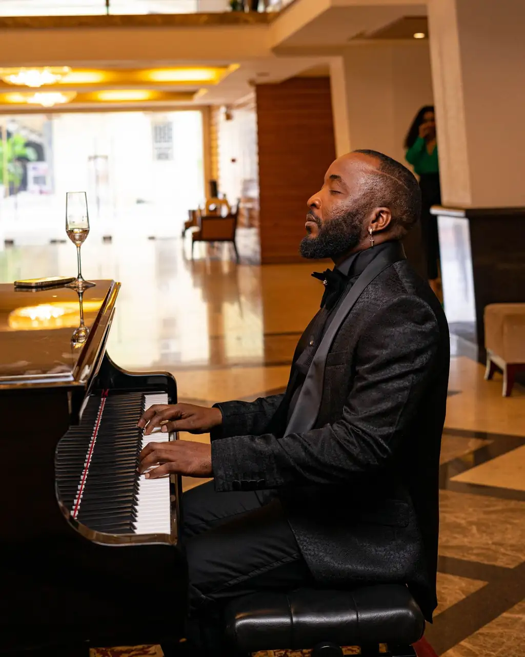 Pianist in a refined setting