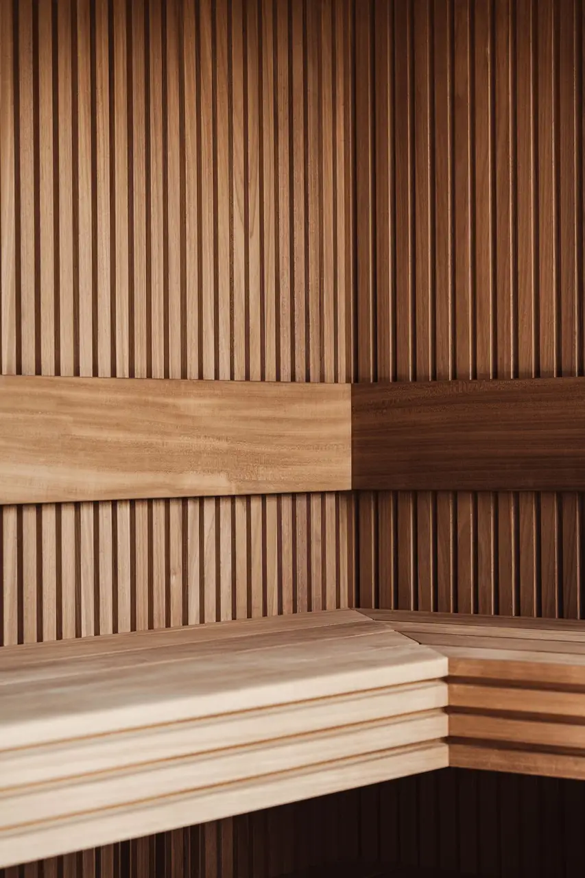 Contemporary wooden sauna interior