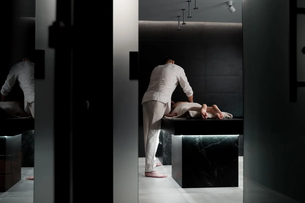 Relaxing sensory relaxation in a modern spa room